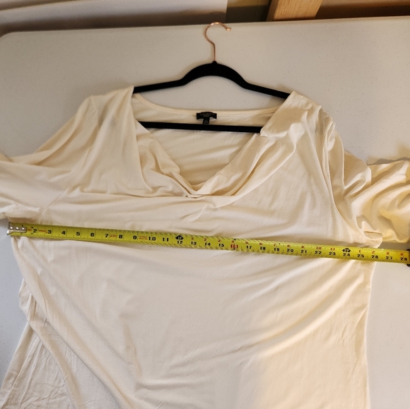 Talbots Top Womens Stretch 3/4 Sleeve Cowl Drape Neck Black Cream Size 3X Office - Picture 7 of 8